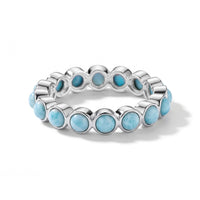 Larimar 0.60 ctw Eternity Ring in Sterling Silver (Size 7.0)