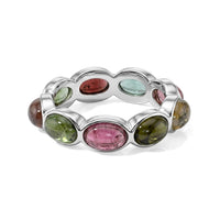 Multi-Tourmaline 2.70 ctw Eternity Ring in Sterling Silver (Size 6.0)
