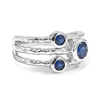 Blue Sapphire 0.15 ctw Ring in Sterling Silver (Size 7.0)