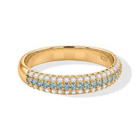 Blue Topaz and Simulated Diamond 0.55 ctw Ring in 14K Yellow Gold Over Sterling Silver (Size 7.0)