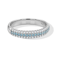 Blue Topaz and Simulated Diamond 0.55 ctw Ring in Sterling Silver (Size 8.0)