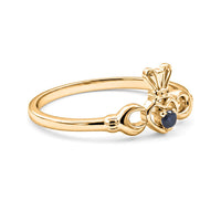 Blue Sapphire Ring in 14K Yellow Gold Over Sterling Silver (Size 7.0)