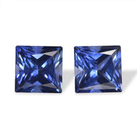 Lab Created Blue Sapphire Set of 2 (Sqr 5 mm) 1.18 ctw