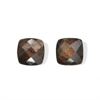 Chocolate Sapphire Set of 2 (Cush 7x7 mm) 2.09 ctw