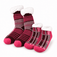 La Marey Blue and Black Set of 2 Non-Slip Floor Socks with Brand Logo