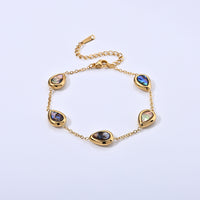 Abalone Shell Bracelet in ION Plated YG Stainless Steel (7-9In)