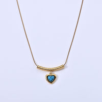 Blue Howlite 5.00 ctw Necklace in ION Plated YG Stainless Steel 15.5-17.5 Inches