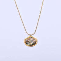 Abalone Shell Necklace in ION Plated YG Stainless Steel 16-18 Inches