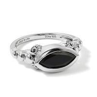 D''Joy Passport to Israel Thai Black Spinel Fancy Ring Sterling Silver (Size 7.0) 2.15 ctw