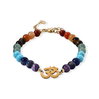 Multi Gemstone 40.00 ctw Beaded Bracelet in Goldtone (7-9In)