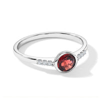 Mozambique Garnet and Simulated Diamond 0.65 ctw Ring in Sterling Silver (Size 7.0)