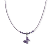 Rose Quartz, Simulated Diamond and Glass 15.00 ctw Beaded Necklace in Stainless Steel 19-20.5 Inches