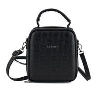 La Marey Black Embossed Crossbody Bag