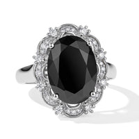 EverTrue Thai Black Spinel, Moissanite Ring in Platinum Bond (Size 10.0) 7.65 ctw