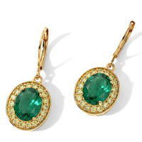 EverTrue Emeraldine Triplet Quartz, Hebei Peridot Earrings in 18K YG Plated 6.90 ctwBES1636  Pure Brass  TP13  Earring