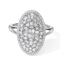 Luxuriant Lab Grown Diamond SI 1.00 ctw Cluster Ring in Rhodium Over Sterling Silver (Size 7.0)