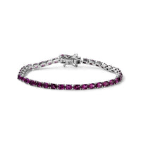 D''Joy AAA Radiant Ember Garnet Bracelet in Rhodium Over Sterling Silver (6.50 In) 8.00 ctw