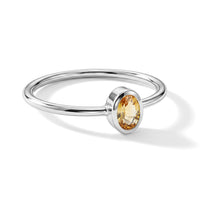 Citrine 0.12 ctw Oval Solitaire Ring Sterling Silver (Size 7.0)