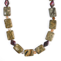 EverTrue Purple Pearl (D) and Multi Gemstone 285.00 ctw Necklace in Platinum Bond 18-19 Inches