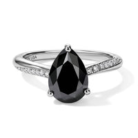 D''Joy Black and White Moissanite 2.00 ctw Ring in Rhodium Over Sterling Silver (Size 10.0)