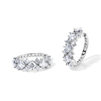 D'Joy Asscher Cut Moissanite (Oct 5x5mm) Hoop Timeless Brilliance Earrings in Rhodium Over Sterling Silver 9.50 ctw