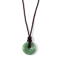 Green Aventurine 20.00 ctw Donut Necklace in Cord 20 Inches