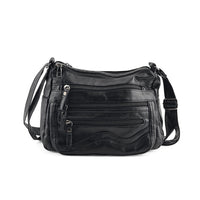 La Marey Black Faux Leather Crossbody Bag and Scarf Set
