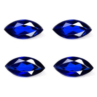 Lab Created Blue Sapphire Set of 4 (Mrq 5x2.5 mm) 0.65 ctw