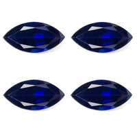 Lab Created Blue Sapphire Set of 4 (Mrq 6x3 mm) 1.00 ctw