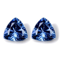 Lab Created Blue Sapphire Set of 2 (Tril 6 mm) 1.73 ctw