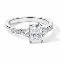 Moissanite 1.25 ctw Ring in Rhodium Over Sterling Silver (Size 10.0)
