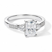 Moissanite 1.25 ctw Ring in Rhodium Over Sterling Silver (Size 10.0)