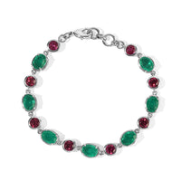 EverTrue Lab Grown Ruby Bracelet in Platinum Bond (6.50 In) 16.30 ctw
