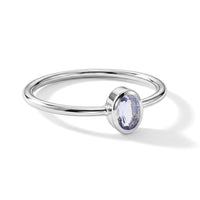 Tanzanite 0.12 ctw Oval Solitaire Ring Sterling Silver (Size 7.0)