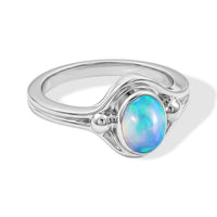 Opal 0.65 ctw Oval Solitaire Ring in Sterling Silver (Size 6.0)