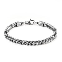 Stainless Steel Square Franco Chain Bracelet (8.50 In)