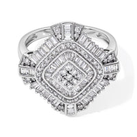 Lab Grown Diamond (G-H,SI) Ring in Rhodium Over Sterling Silver (Size 10.0) 1.00 ctw