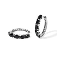 EverTrue Thai Black Spinel 6.90 ctw Earrings in Platinum Bond
