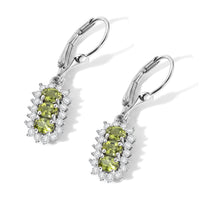 D''Joy Calabar Tourmaline and Moissanite 1.40 ctw Earrings in Rhodium Over Sterling Silver