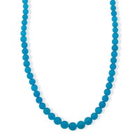 D''Joy Amazonite 350.00 ctw Beaded Necklace (20 Inches) in Rhodium Over Sterling Silver