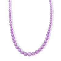 D''Joy Kunzite 420.00 ctw Beaded Necklace (20 Inches) in Rhodium Over Sterling Silver