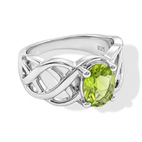 Peridot 2.06 ctw Oval Solitaire Ring in Sterling Silver (Size 5.0)