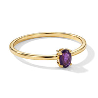 Amethyst 0.15 ctw Oval Solitaire Ring in 14K YG Over Sterling Silver (Size 9.0)