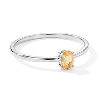 Citrine 0.15 ctw Oval Solitaire Ring in Sterling Silver (Size 9.0)