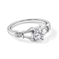 Simulated Diamond Oval Solitaire Ring in Sterling Silver (Size 9.0)