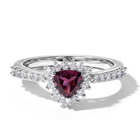 D''Joy Bolivian Amethyst and White Zircon 1.00 ctw Ring in Rhodium Over Sterling Silver (Size 10.0)