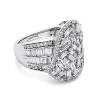 Luxuriant Lab Grown Diamond (G-H, SI) Ring in Rhodium Over Sterling Silver (Size 10.0) 1.75 ctw