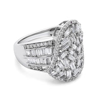 Luxuriant Lab Grown Diamond (G-H, SI) Ring in Rhodium Over Sterling Silver (Size 10.0) 1.75 ctw