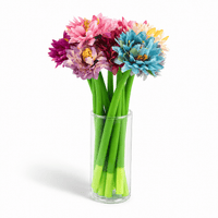 Livmore Multi Color Set of 10 Flower Pen with Black Ink