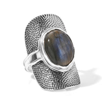 D''Joy Artisan Crafted Passport to Israel AAA Malagasy Labradorite Ring in Sterling Silver (Size 7.0) 9.65 ctw